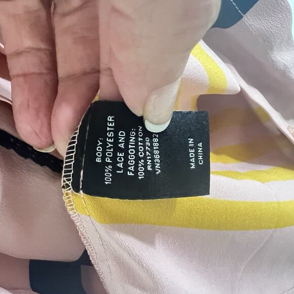 Jason Wu for Target Striped Sleeveless Pleated Shift Mini Dress Medium Pink Blac - Picture 5 of 10